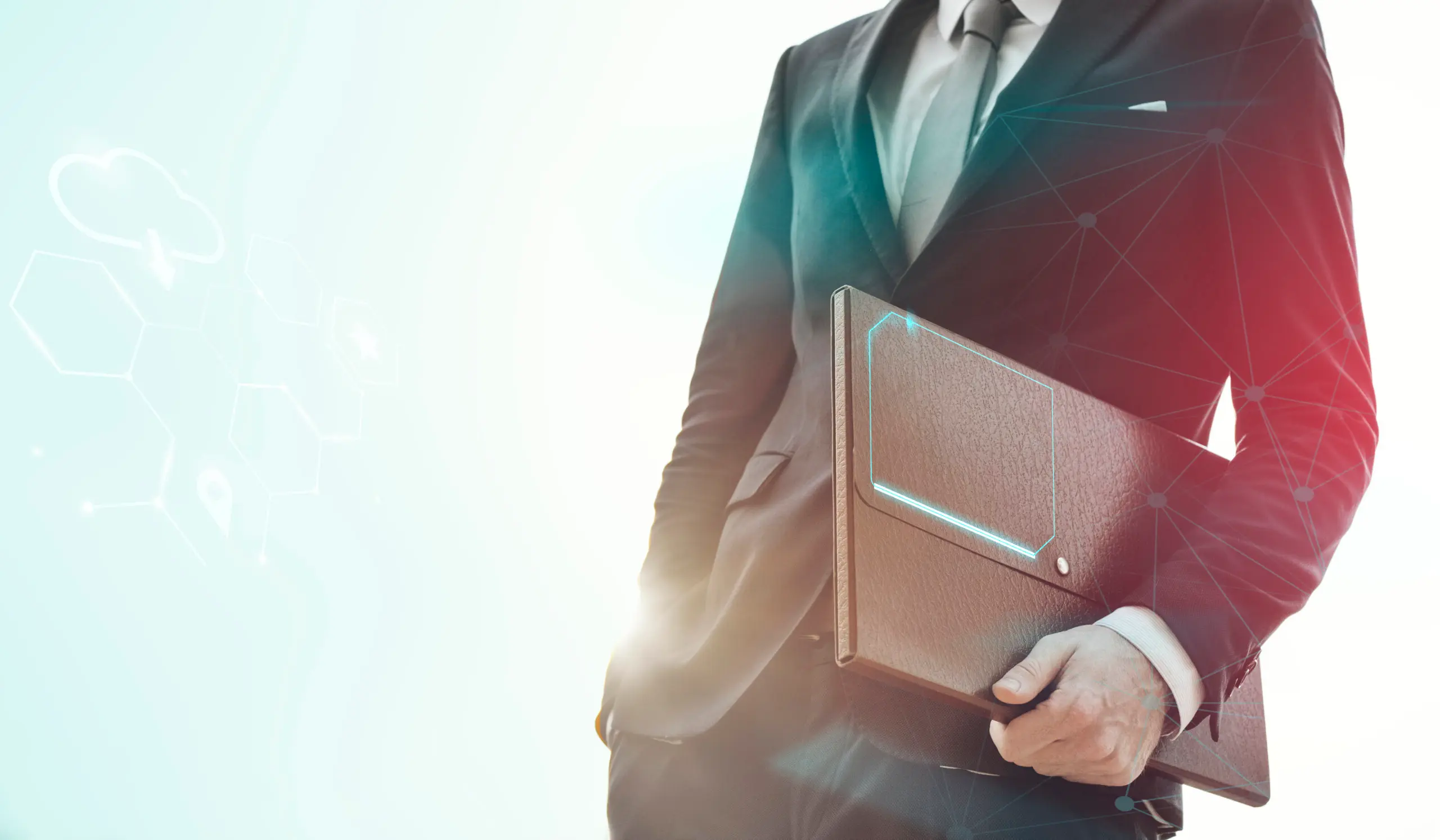 バックをかかえるビジネスマン